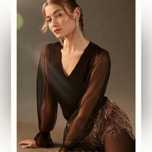 New Maeve Sheer-Sleeve Sweater